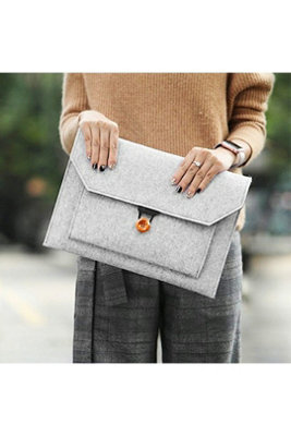 13 Inch Felt Laptop Sleeve Protective Case For Macbook Pro Grey from B&Q