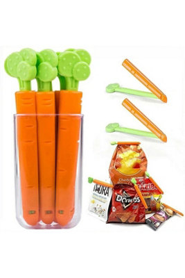  - Orange Food Bag Sealer Clips 5 Pack Snack Grain Freezer