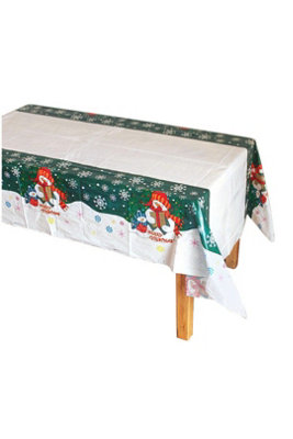 Disposable Christmas Rectangular Table Cloth Pe 108X180Cm from B&Q