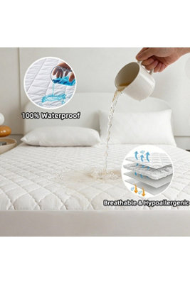 Double Waterproof Mattress Protector Encasement 40Cm Breathable