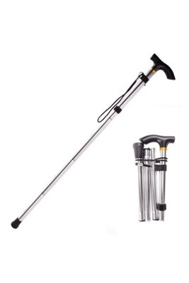 Easy Fold Extendable Walking Stick Cane Adjustable 84 To 94Cm from B&Q