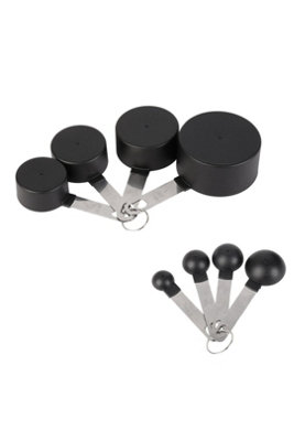 B&Q Stainless Steel Measuring Cups And Spoons 8 Pack Set With Handles