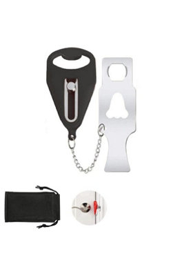  - Portable Travel Door Lock Double Buckle Security Privacy Black