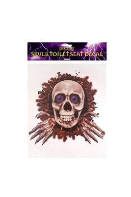 Halloween Scary Skull Toilet Seat Decal Festive Fun Set