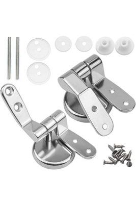 Kdmd Unisex Silver Universal Chrome Toilet Seat Hinge Replacement Set With Fittings In - Image 2