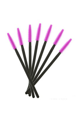 50Pcs Disposable Silicone Eyelash Brushes Mascara Wands Purple