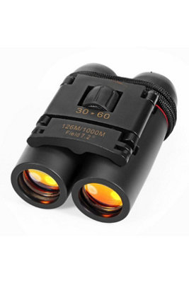 30X60 Folding Travel Binoculars Telescopes Black Carry Bag from B&Q