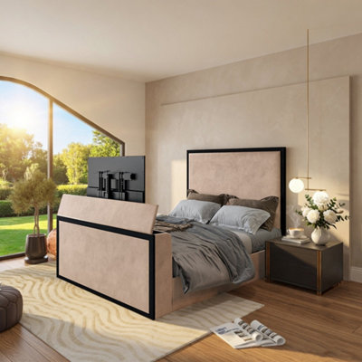 - Adsborough Upholstered Electric Media Mink Tv Bed Frame