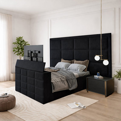 - Amberley Upholstered Black Television Bed Frame