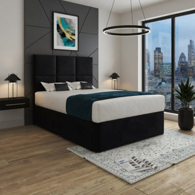  - Ixworth Upholserted Floorstanding Headboard Black Designer Bed Frame