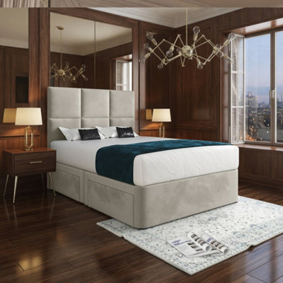  - Ixworth Upholserted Floorstanding Headboard Beige Designer Bed Frame