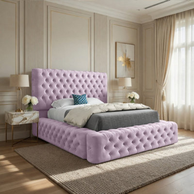  - Lockerbie Pleated Upholstery Pink Designer Bed Frame