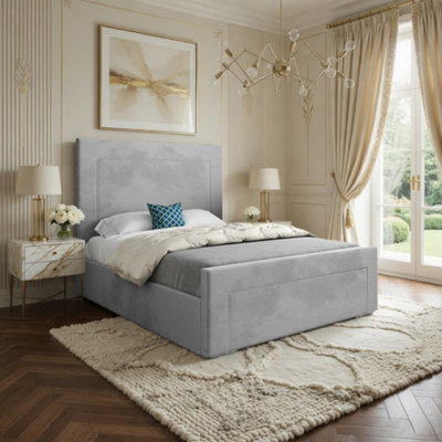  - Macclesfield Upholstered Grey Soft Velvet Designer Bed Frame