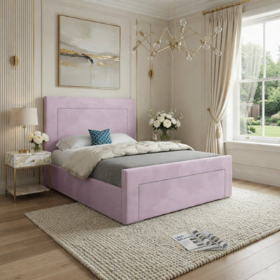  - Macclesfield Upholstered Pink Soft Velvet Designer Bed Frame