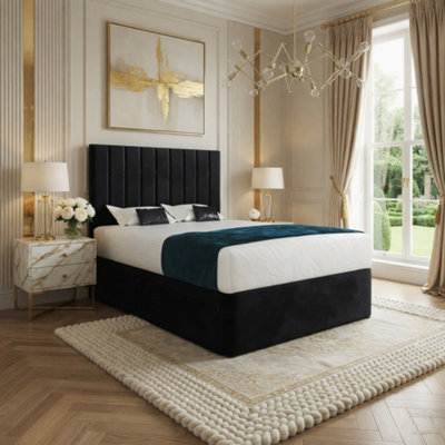  - Radstock Upholstered Black Soft Velvet Designer Bed Frame