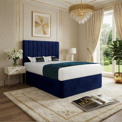  - Radstock Upholstered Blue Soft Velvet Designer Bed Frame