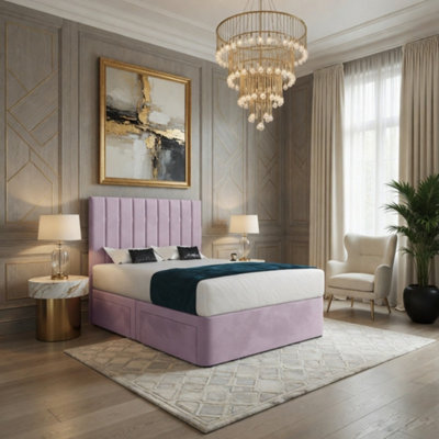  - Radstock Upholstered Pink Soft Velvet Designer Bed Frame