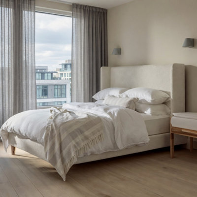  - Ballymena Boucle Upholstered Ivory Bed Frame