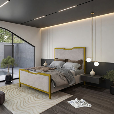  - Codford Metal Upholstered Pebble Bed Frame