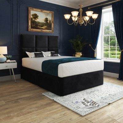  - Itchen Upholserted Floorstanding Headboard Black Designer Bed Frame