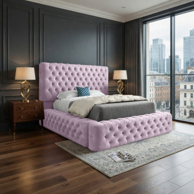  - Littleton Pleated Upholstery Pink Designer Bed Frame
