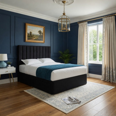  - Quidenham Upholstered Black Soft Velvet Designer Bed Frame