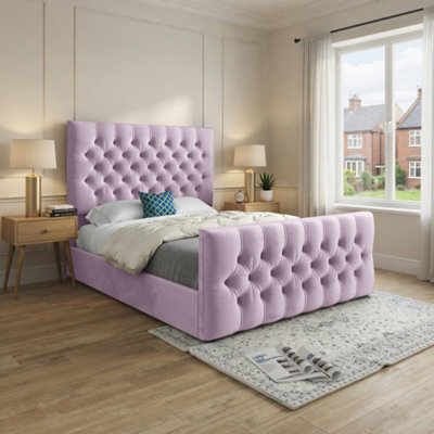  - Workington Upholstered Pink Soft Velvet Designer Bed Frame