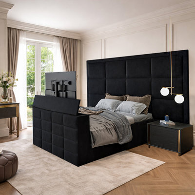 - Alwalton Upholstered Black Television Bed Frame