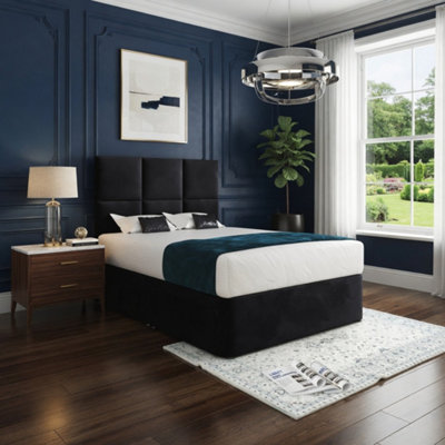  - Isham Upholserted Floorstanding Headboard Black Designer Bed Frame