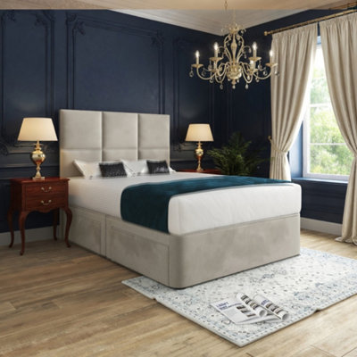  - Isham Upholserted Floorstanding Headboard Beige Designer Bed Frame