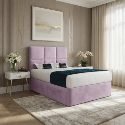  - Isham Upholserted Floorstanding Headboard Pink Designer Bed Frame