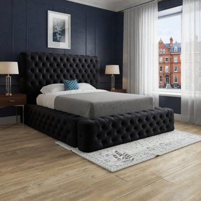  - Linlithgow Pleated Upholstery Black Designer Bed Frame