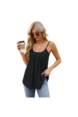 Spaghetti Strap Eyelet Camisole Tank Top Loose Fit Vest