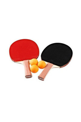 Table Tennis Racket Set 2 Bats 3 Balls Indoor Outdoor Play from B&Q