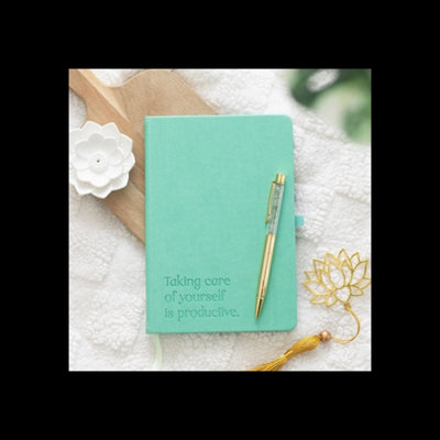 A5 Wellness Journal With Aventurine Pen For Daily Mindful Check Ins from B&Q
