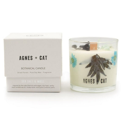 Agnes And Cat Botanical Soy Wax Candle Sea Salt And Moss 350G from B&Q
