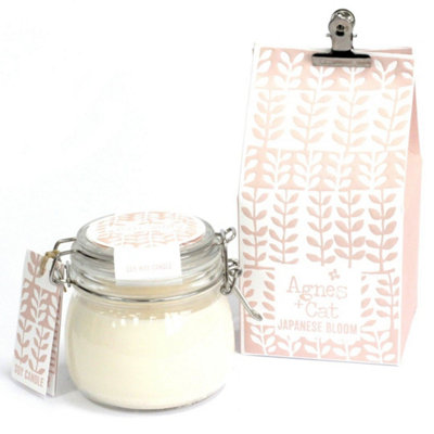 Agnes And Cat Japanese Bloom Soy Wax Jar Candle from B&Q