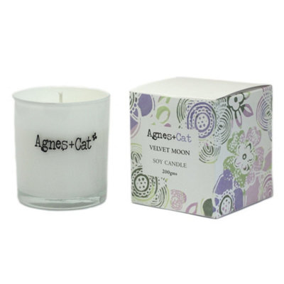 Agnes And Cat Velvet Moon Votive Candle from B&Q