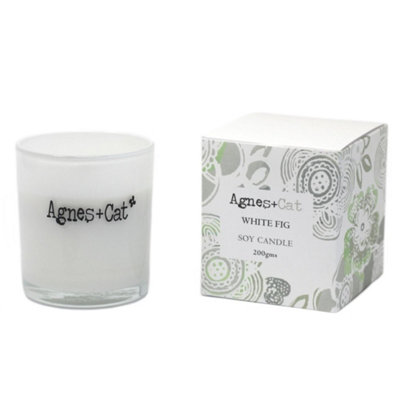 Kdmk Agnes And Cat White Fig Soy Votive Candle In Glass - White - Image 3