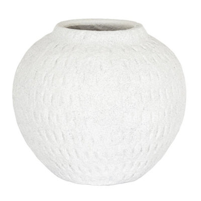  - Ashen Round Ceramic Vase Medium For Tabletop Flowers