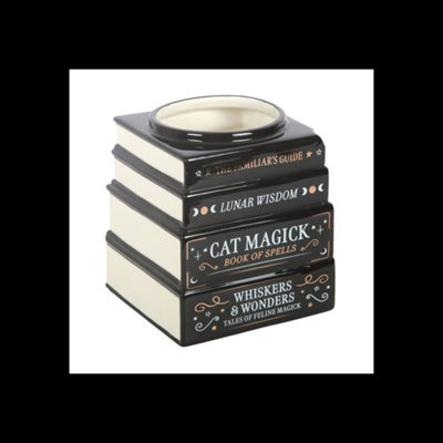  - Black Cat Magick Book Stack Ceramic Vase For Flowers