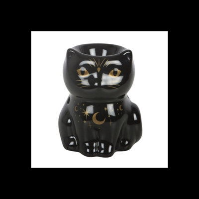 Black Cat Magick Oil Burner Tealight Ceramic Fragrance from B&Q