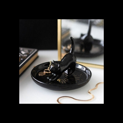 Black Cat Magick Trinket Dish For Jewelry And Keepsakes from B&Q