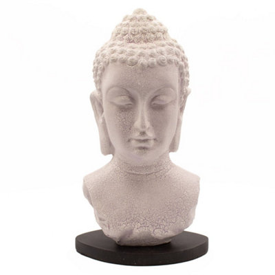 Lavender Crackle Buddha Bust Table Lamp With Oval Base from B&Q