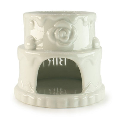 Happy Birthday White Ceramic Cake Oil Burner Fragrance from B&Q