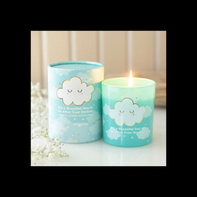 Kdmd Unisex Aqua Cloud Print Lavender Chamomile Candle Hour Relaxing In Size 28 - Image 3