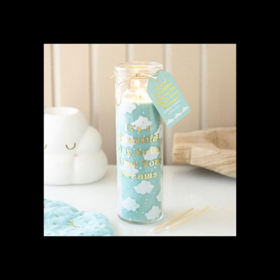 Kdmk Set Of 55 Cloud Print Lavender Chamomile Tube Candle Hour - Aqua - Image 3
