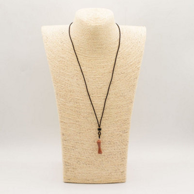 Goldstone Bone Gemstone Cord Necklace Adjustable Copper