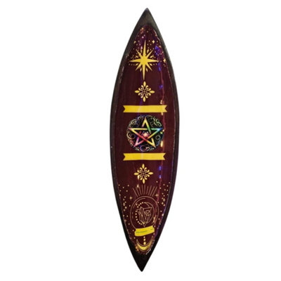 Pentagon Enamel Incense Bowl Mango Wood Pentagram Design from B&Q