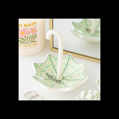  - Floral Umbrella Trinket Dish For Jewelry And Coins